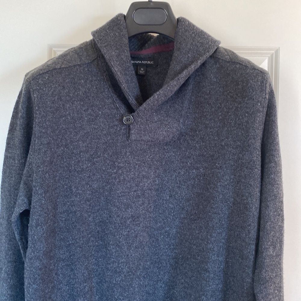 Men’s merino shawl pullover sweater
